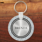 Porte-clés Motif de diamants blancs Monogram (Verso)