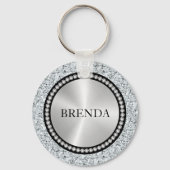 Porte-clés Motif de diamants blancs Monogram (Verso)