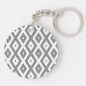 Porte-clés Motif de diamants gris et blanc (Dos)