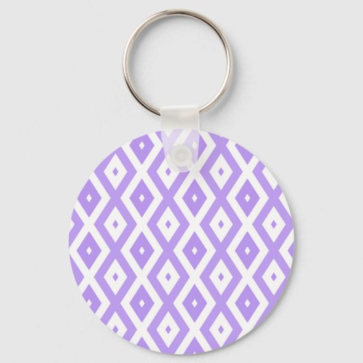 Porte-clés Motif de diamants violet et blanc (Recto)