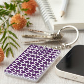 Porte-clés Motif de diamants violet et blanc (Devant droit)
