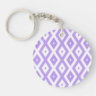 Porte-clés Motif de diamants violet et blanc