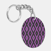 Porte-clés Motif de diamants violet et noir (Devant gauche)