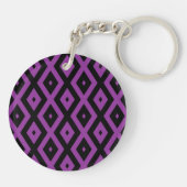 Porte-clés Motif de diamants violet et noir (Dos)
