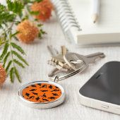 Porte-clés Motif de dinosaure mignon sur orange (Côté)