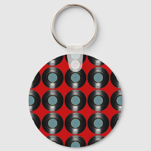 Porte-clés motif de disques vinyle (Recto)