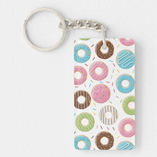 Porte-clés Motif de Donuts Colorés Rétro pour une Fête Amusan