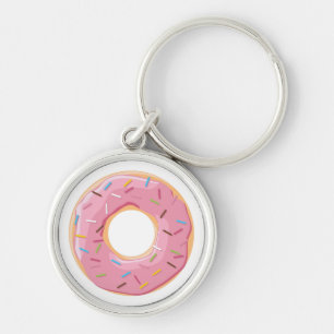 Porte-clés Motif de Donuts Colorés Rétro pour une Fête Amusan
