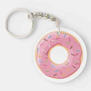 Porte-clés Motif de Donuts Colorés Rétro pour une Fête Amusan
