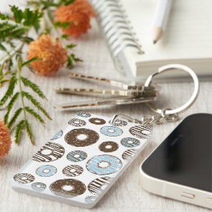 Porte-clés Motif De Donuts, Donuts Bleus, Donuts Brown