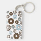 Porte-clés Motif De Donuts, Donuts Bleus, Donuts Brown (Dos)