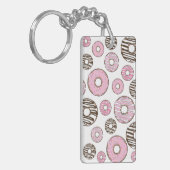 Porte-clés Motif De Donuts, Donuts Roses, Donuts Blancs (Devant gauche)