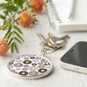 Porte-clés Motif De Donuts, Donuts Roses, Donuts Brown (Côté)
