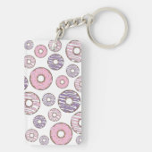 Porte-clés Motif De Donuts, Donuts Roses, Donuts Violets (Dos)