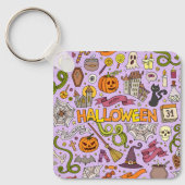 Porte-clés Motif de doodle Halloween mignon (Recto)