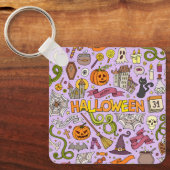 Porte-clés Motif de doodle Halloween mignon (Recto)
