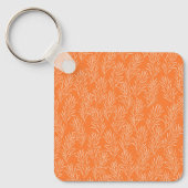 Porte-clés Motif de feuille botanique en terre cuite orange (Recto)