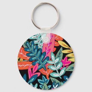 Porte-clés Motif de feuilles d'automne colorées