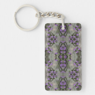 Porte-clés Motif de fleur sauvage Héliotrope à sel pourpre