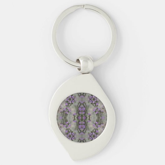 Porte-clés Motif de fleur sauvage Héliotrope à sel pourpre (Devant)
