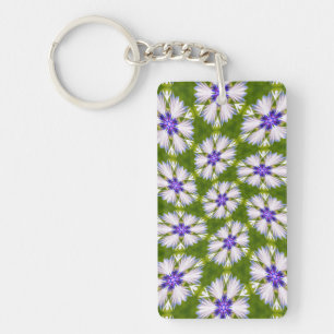Porte-clés Motif de fleurs blanches