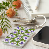 Porte-clés Motif de fleurs blanches (Devant droit)