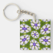 Porte-clés Motif de fleurs blanches (Devant)