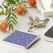 Porte-clés Motif de fleurs bleu violet (Côté)