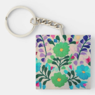Porte-clés Motif de fleurs colorées