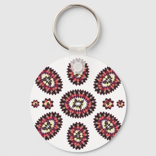 Porte-clés Motif de fleurs Mandala (Recto)