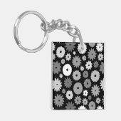 Porte-clés Motif de fleurs monochromes (Devant gauche)
