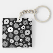 Porte-clés Motif de fleurs monochromes (Dos)
