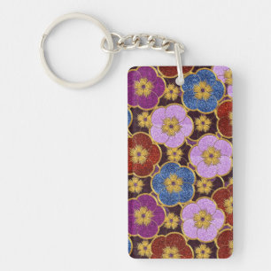 Porte-clés Motif de fleurs multicolores