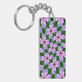 Porte-clés Motif de fleurs rose pâle (Devant gauche)
