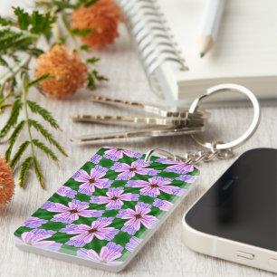 Porte-clés Motif de fleurs rose pâle