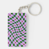 Porte-clés Motif de fleurs rose pâle (Dos)