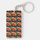 Porte-clés Motif de fleurs roses saumons (Dos)