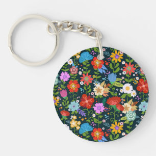 Porte-clés Motif de fleurs sans soudure Ditsy-13554