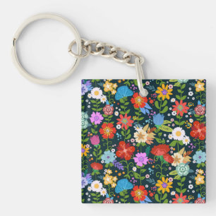 Porte-clés Motif de fleurs sans soudure Ditsy-13554