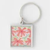Porte-clés Motif de fleurs tropicales de Sunburst (Devant)