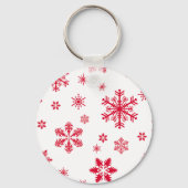 Porte-clés Motif de flocon de neige, Flammes de neige rouges, (Verso)