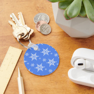 Porte-clés Motif de flocons de neige, Flakes blancs, Neige, B