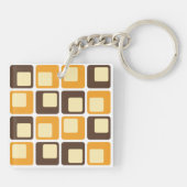 Porte-clés motif de formes Carré rétro les années 70 (Dos)