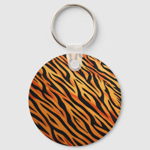 Porte-clés Motif de fourrure à rayures de tigre
