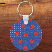 Porte-clés motif de fraise avec points (Recto)