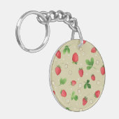 Porte-clés Motif de fraises d'aquarelle (Devant gauche)