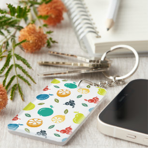 Porte-clés Motif de fruits, Plum, Orange, Citron, Poire, Pomm