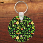 Porte-clés Motif de fruits sur fond noir (Recto)