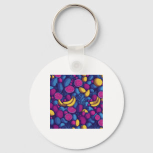 Porte-clés Motif de fruits tropicaux – Conception exotique vi