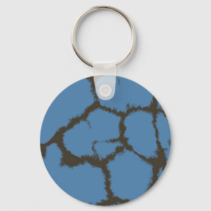 Porte-clés Motif de girafe à fourrure bleue